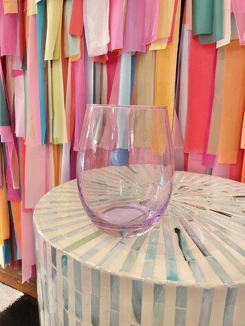 The Wine Savant Stemless Colored Wine Glass-Purple