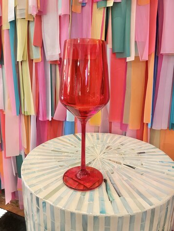 The Wine Savant Colored Wine Glass-Red