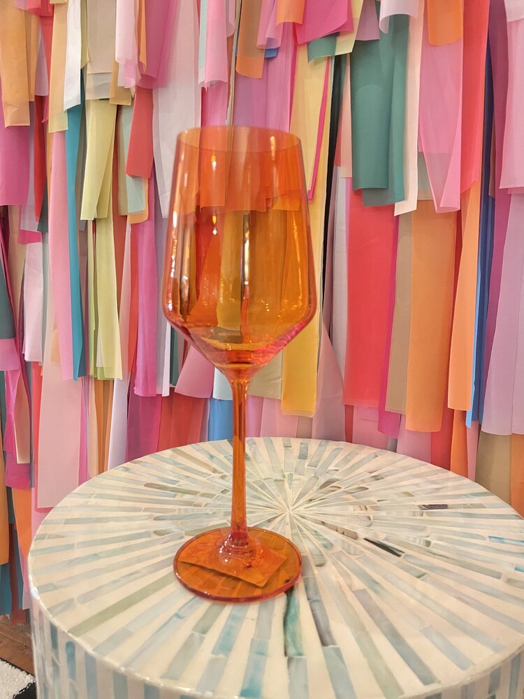 The Wine Savant Colored Wine Glass-Orange