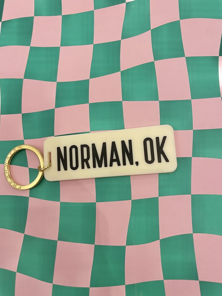 Freshwater Curated Goods Norman, Ok Keychain - Cream