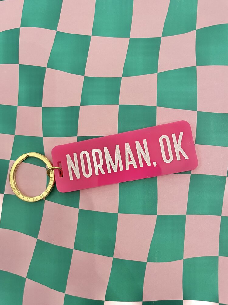 Freshwater Curated Goods Norman, OK Keychain - Barbie Pink