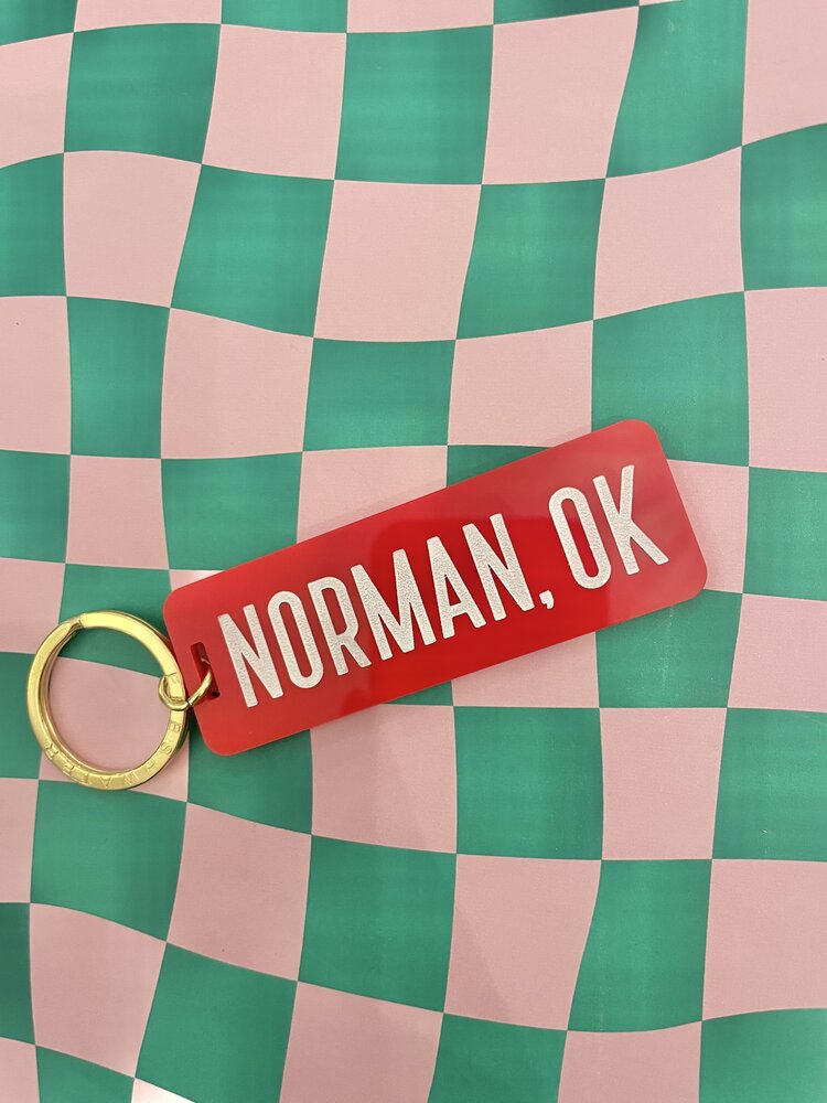 Freshwater Curated Goods Norman, OK Keychain - Red