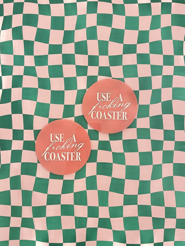 Freshwater Curated Goods Use An Effing Coaster - Pink