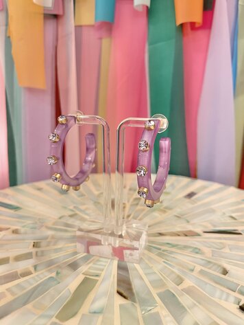 canvas Moxie Earrings-Lavender