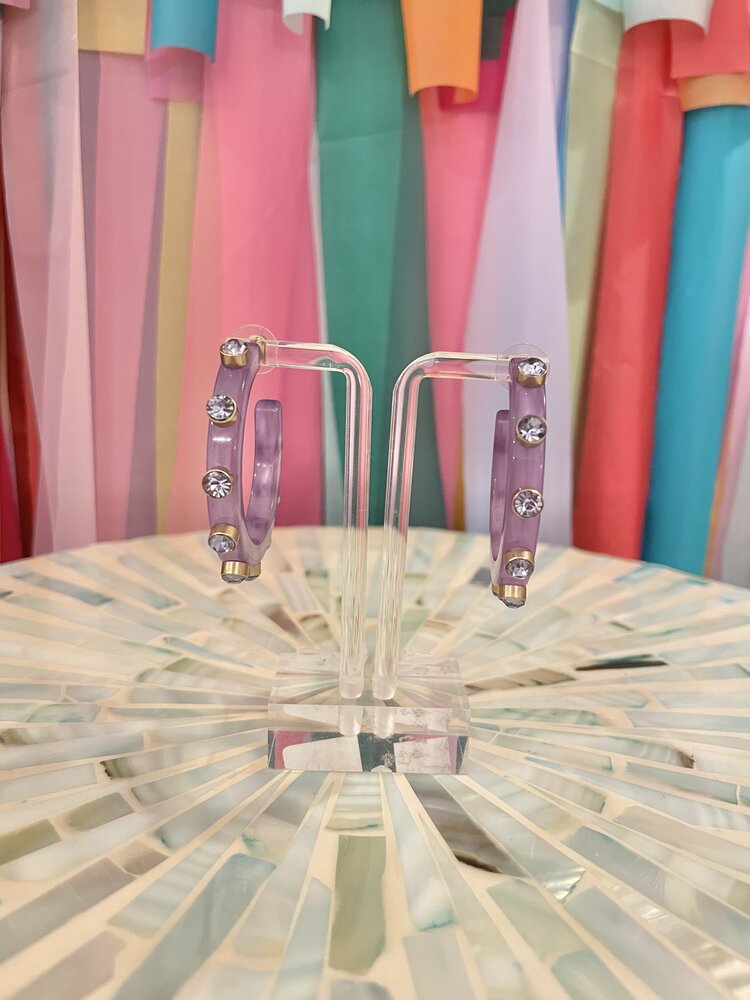 canvas Moxie Earrings-Lavender