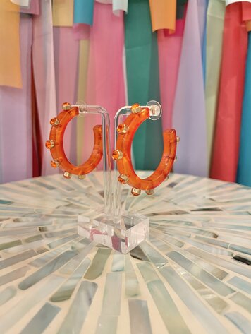 canvas Moxie Earrings-Orange