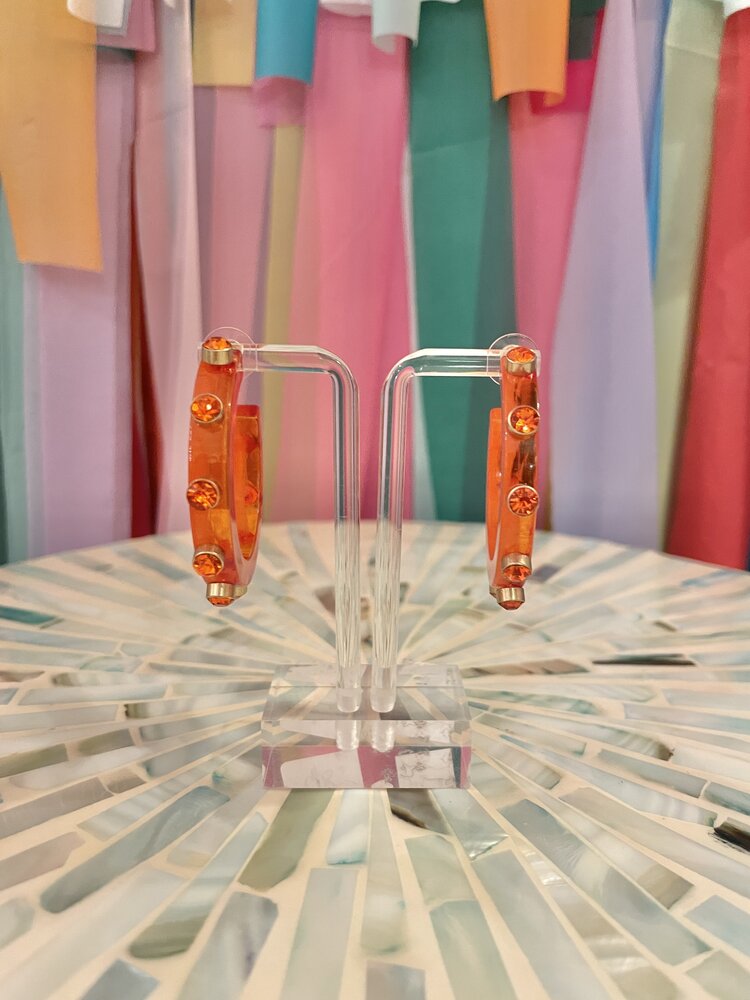 canvas Moxie Earrings-Orange