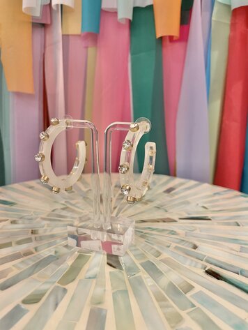 canvas Moxie Earrings-White