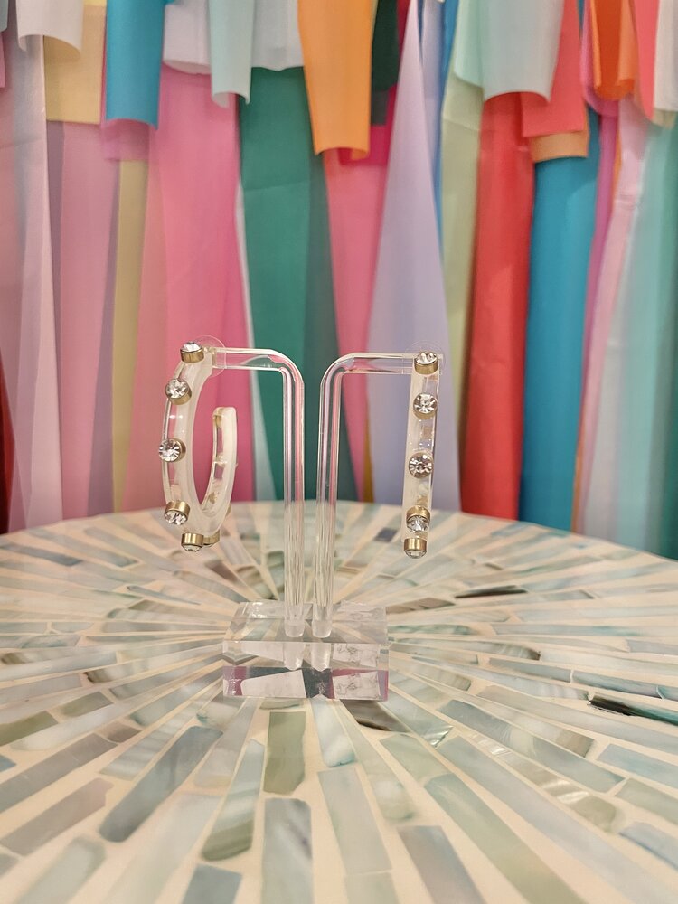 canvas Moxie Earrings-White