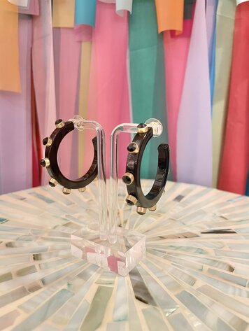 canvas Moxie Earrings-Black