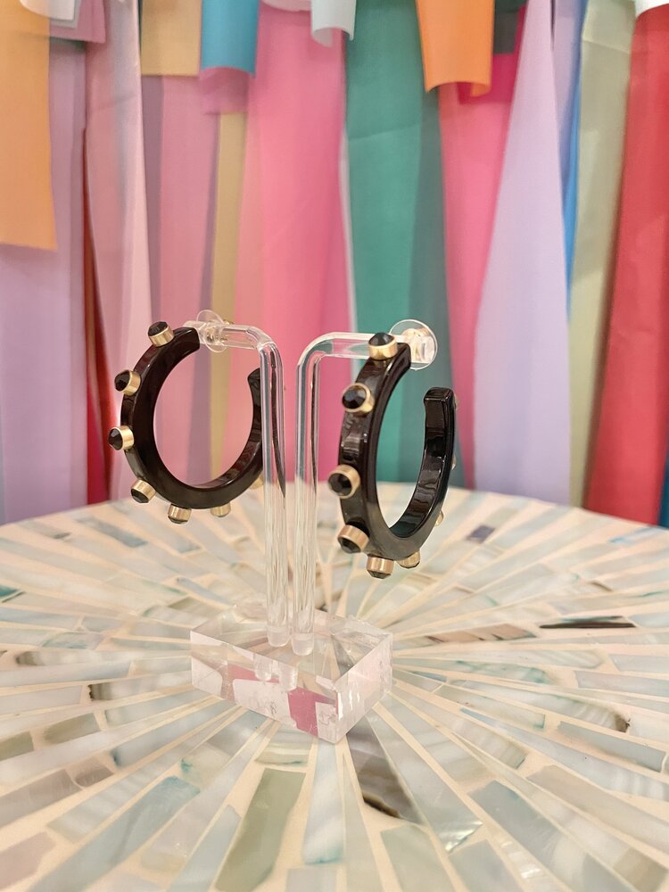 canvas Moxie Earrings-Black