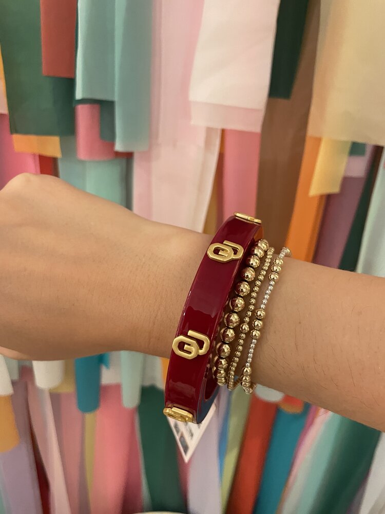 canvas Oklahoma Sooners Resin Logo Bangle in Crimson