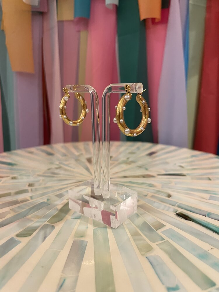 Amady Jewelry Millie Pearl Hoop Earrings