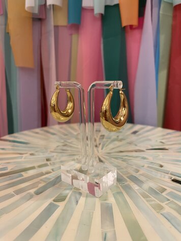 Amady Jewelry Chubby Oval Hoop Earrings