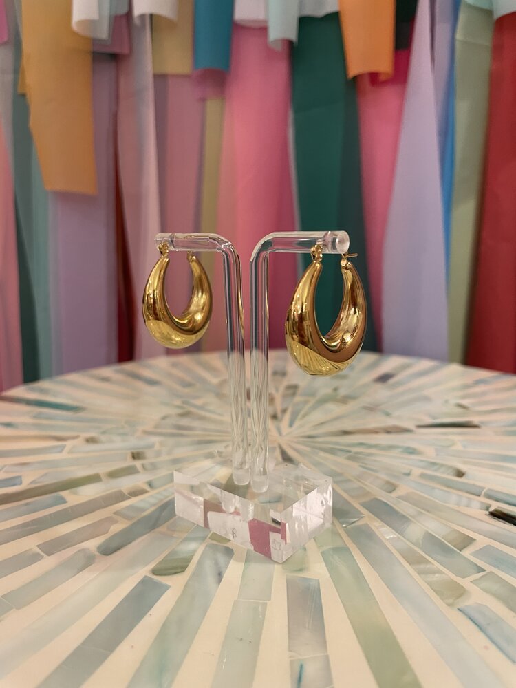 Amady Jewelry Chubby Oval Hoop Earrings