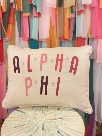 Little Birdie Alpha Phi Arched Stars Pillow