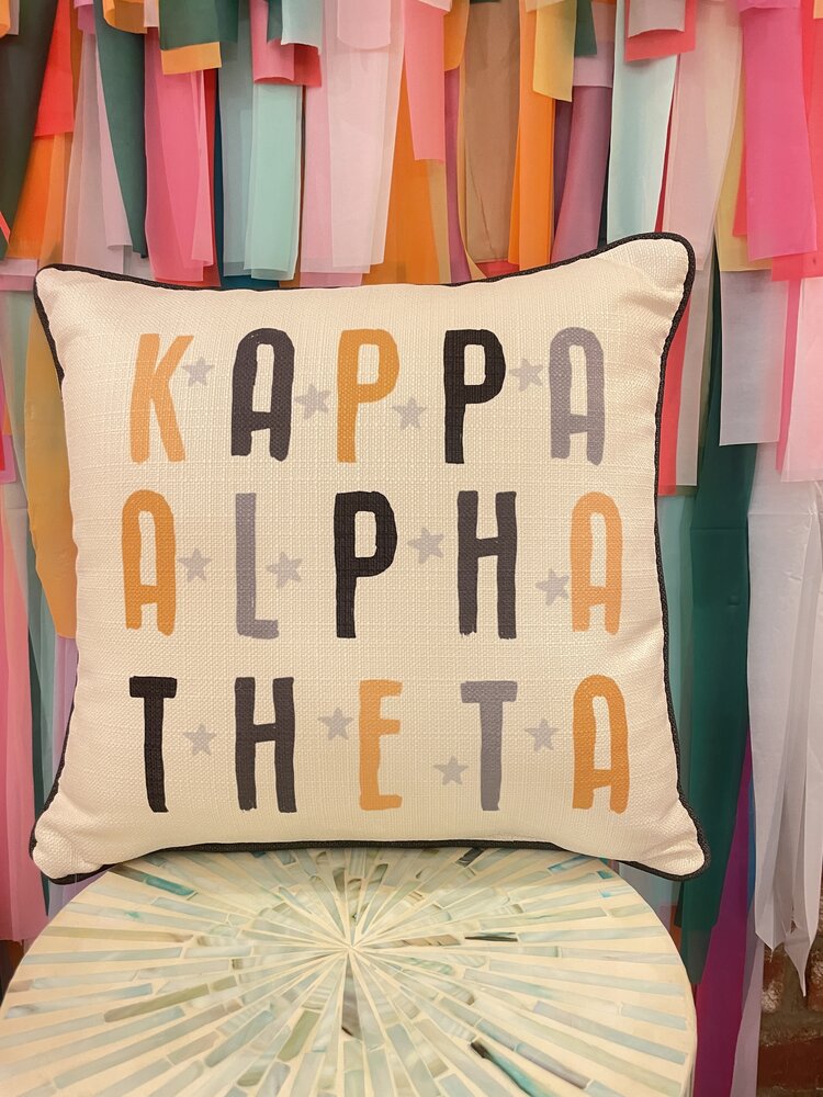 Little Birdie Kappa Alpha Theta Arched Stars Pillow