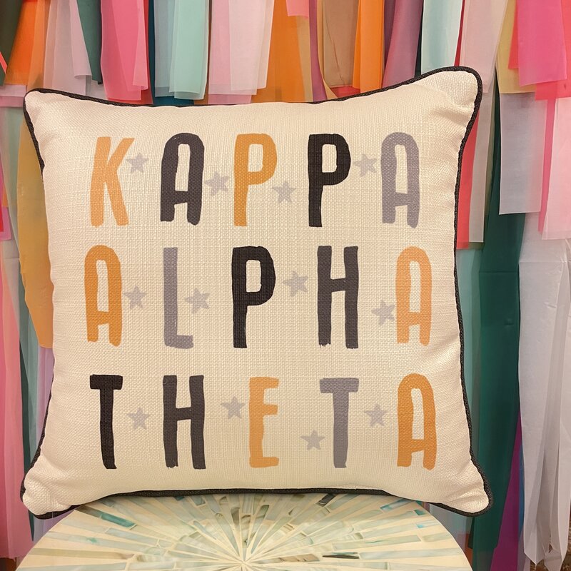 Little Birdie Kappa Alpha Theta Arched Stars Pillow