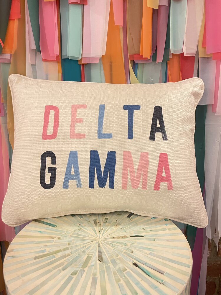 Little Birdie Delta Gamma Sorority Tones Pillow