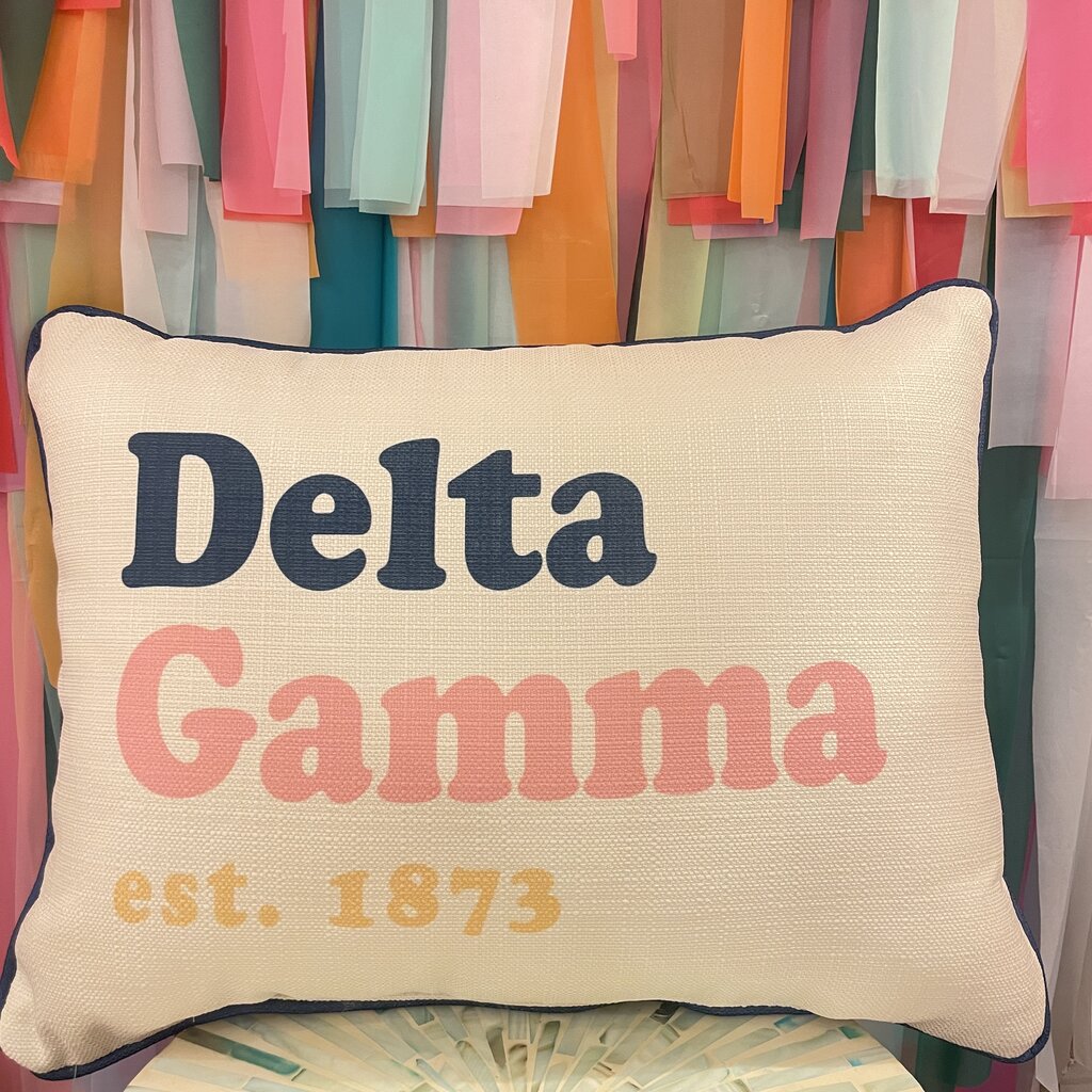 Little Birdie Delta Gamma Retro Pillow