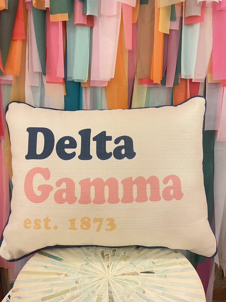 Little Birdie Delta Gamma Retro Pillow