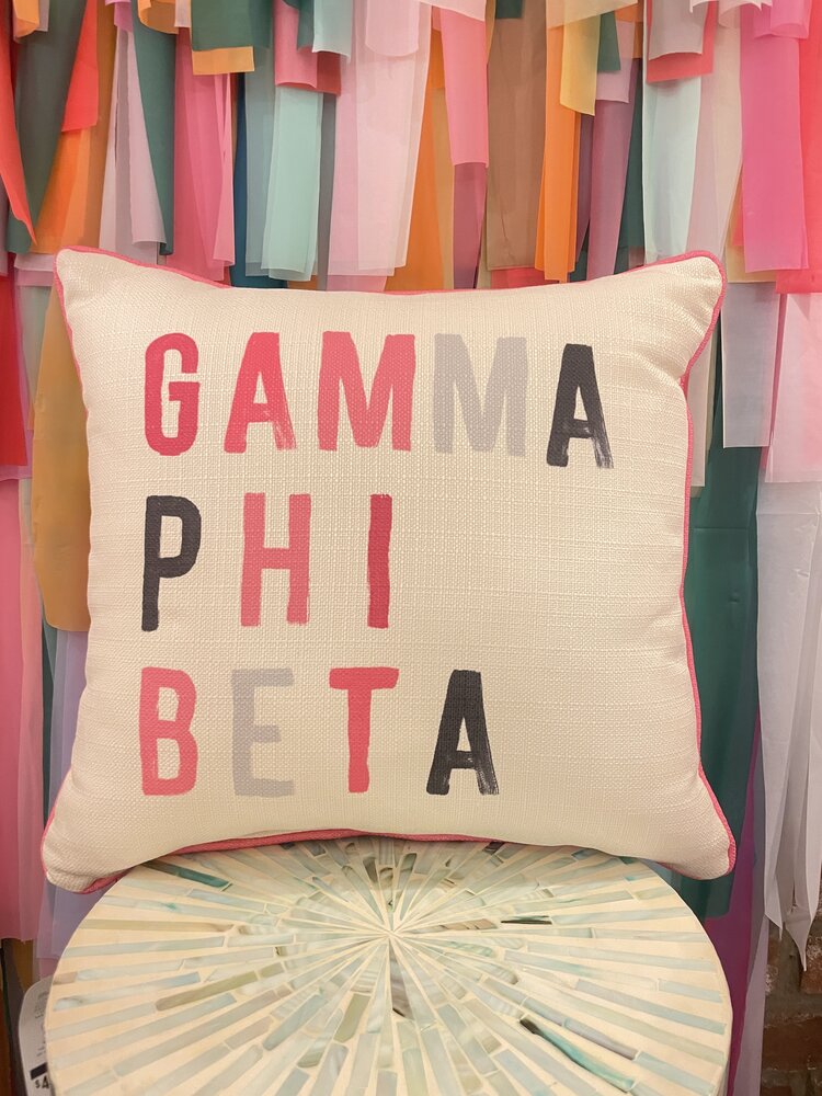 Little Birdie Gamma Phi Beta Sorority Tones Pillow
