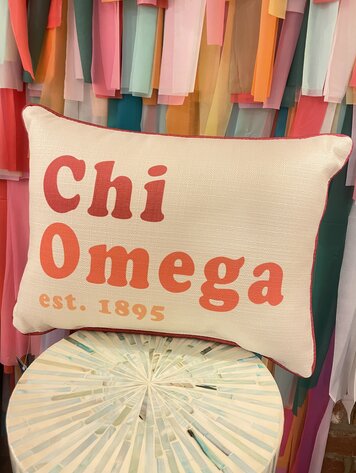 Little Birdie Chi Omega Retro Pillow