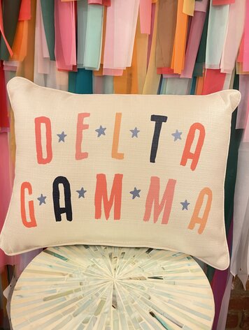 Little Birdie Delta Gamma Arched Stars Pillow
