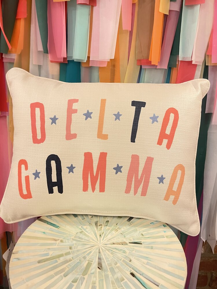 Little Birdie Delta Gamma Arched Stars Pillow