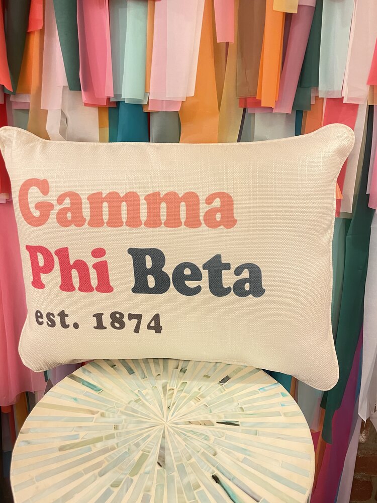 Little Birdie Gamma Phi Beta Retro Pillow