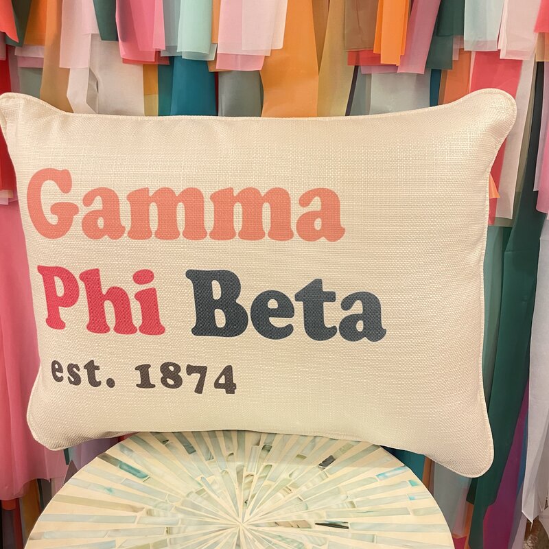 Little Birdie Gamma Phi Beta Retro Pillow