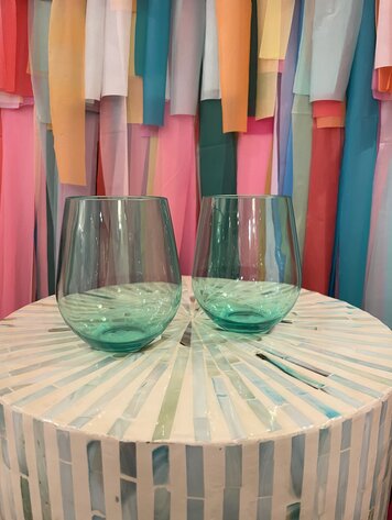 The Wine Savant Unbreakable Colored Stemless Wine Glasses - Green