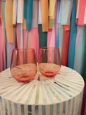 The Wine Savant Unbreakable Colored Stemless Wine Glasses - Orange