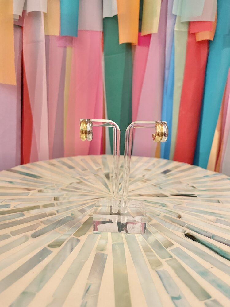 Accessory Concierge Two Tone Metal Hoops