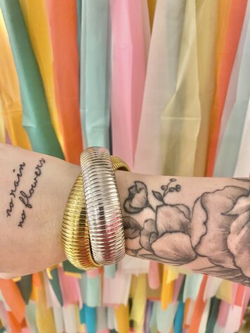 Accessory Concierge Two Tone Twisted Metal Cobra Bracelet