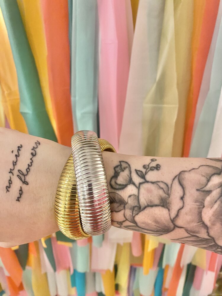 Accessory Concierge Two Tone Twisted Metal Cobra Bracelet