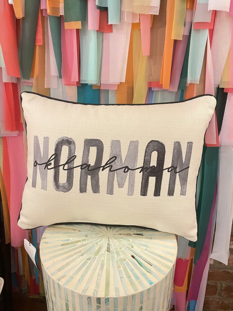 Little Birdie Grey Norman, OK Pillow