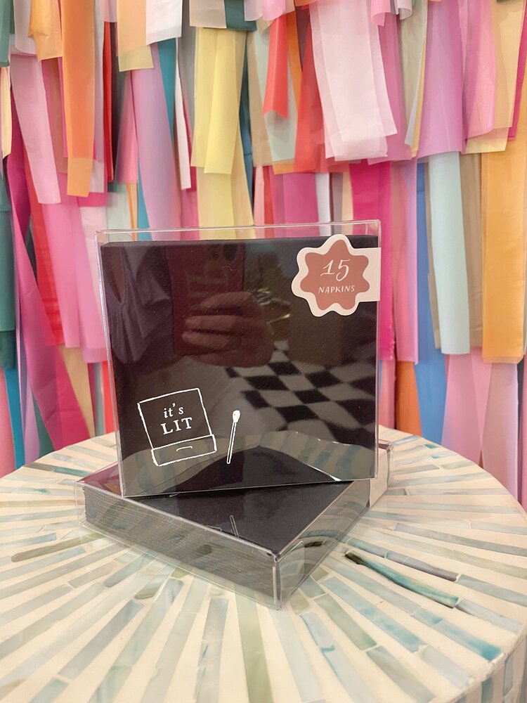BrodieBee It's Lit Matchbox Cocktail Napkin Set