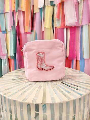 KenzKustomz Cowgirl Boot Pink Mini Nylon Bag