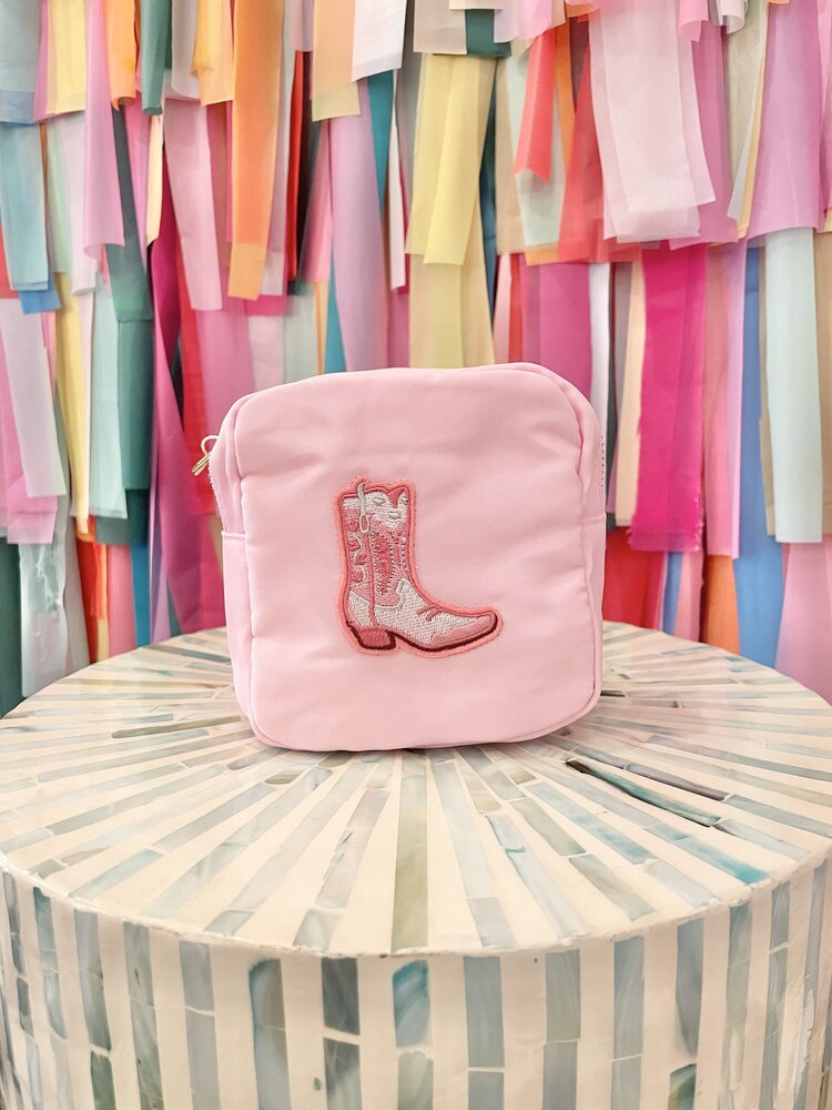 KenzKustomz Cowgirl Boot Pink Mini Nylon Bag