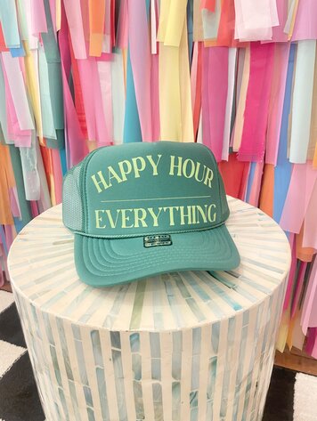 KenzKustomz Happy Hour Over Everything Green Trucker Hat