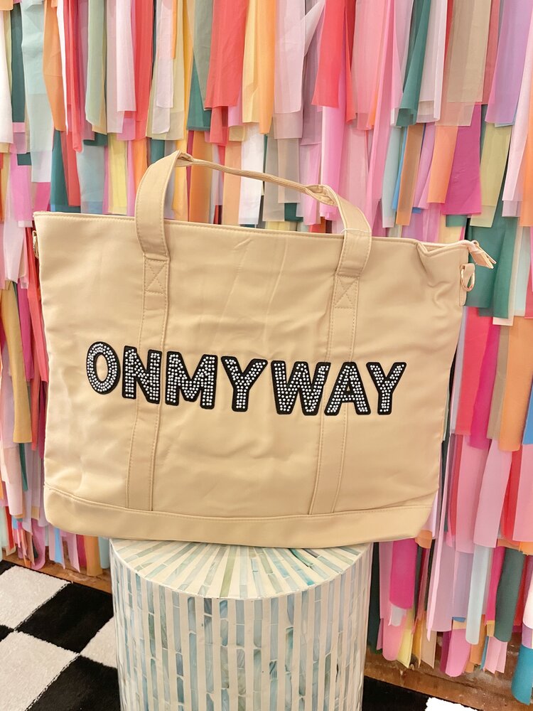 KenzKustomz On My Way Camel Tote