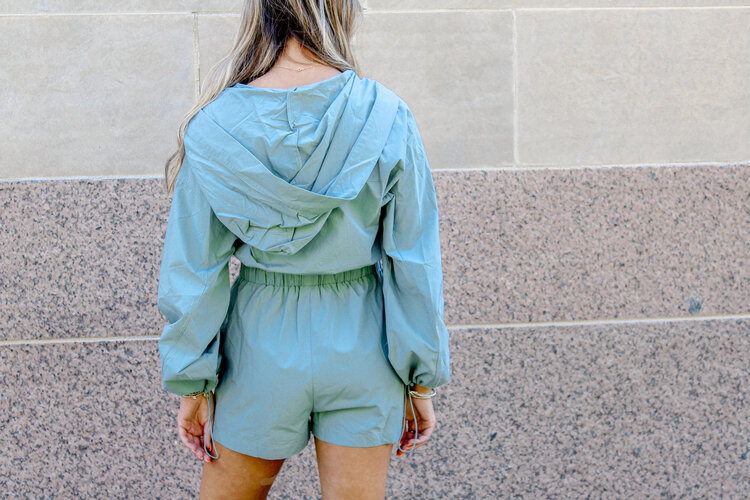 Mable Take It Easy Travel Romper - Seagreen