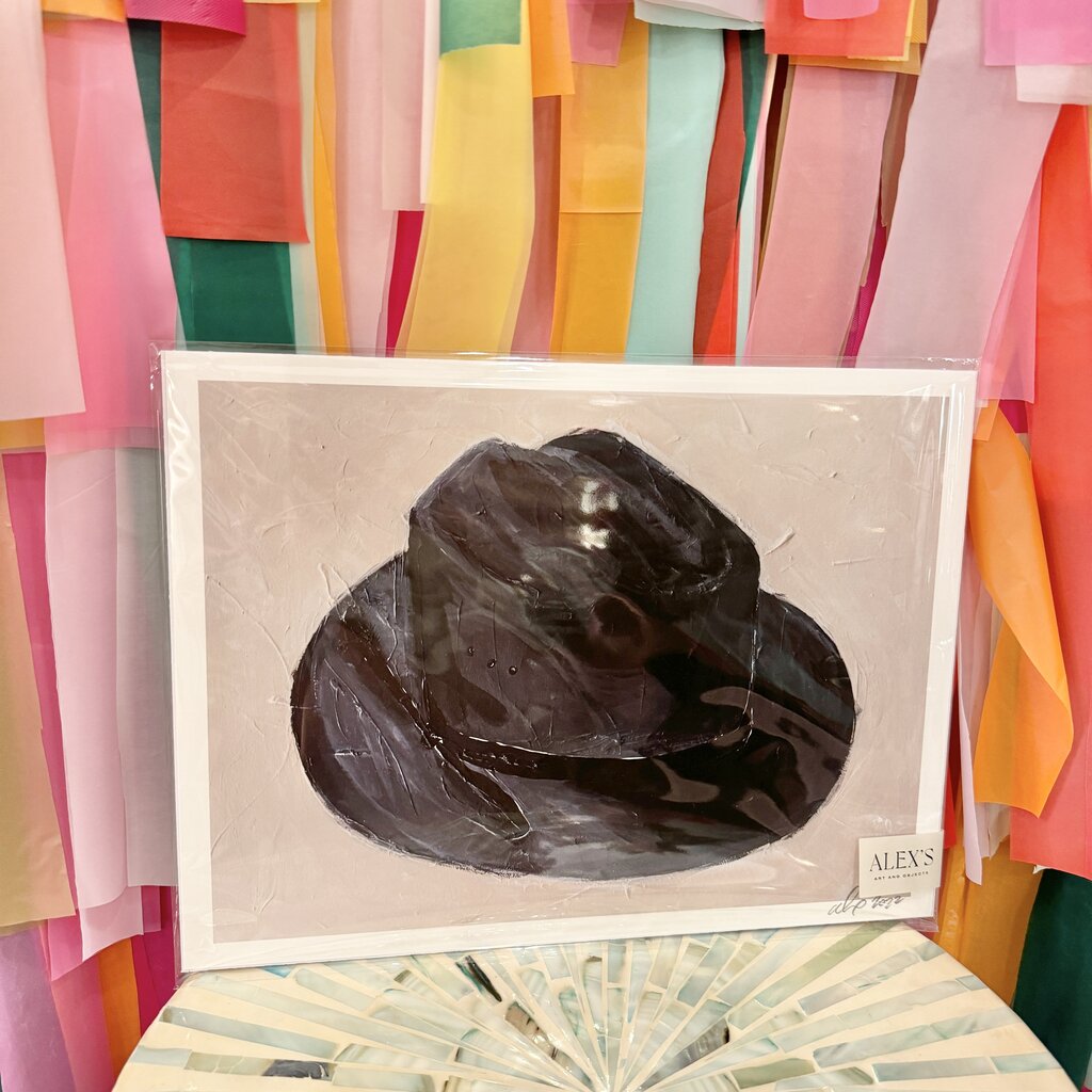 ALEX'S Black Cowboy Hat Print - 9x12