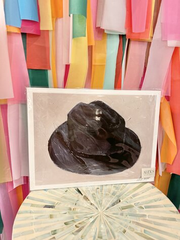 ALEX'S Black Cowboy Hat Print - 9x12