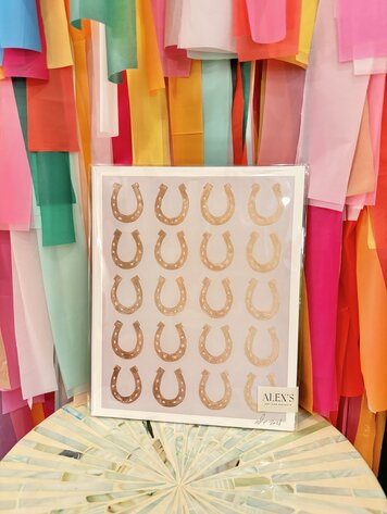 ALEX'S Horseshoe Taupe & Gold Print - 8x10