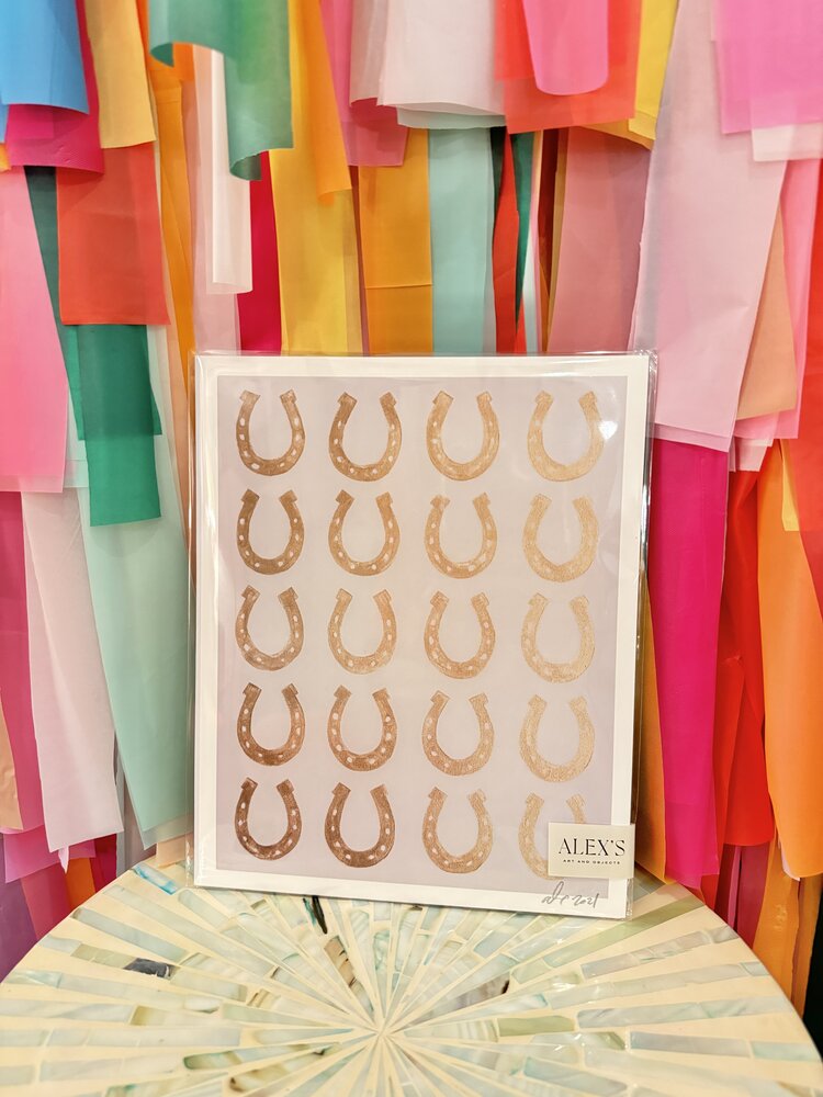 ALEX'S Horseshoe Taupe & Gold Print - 8x10