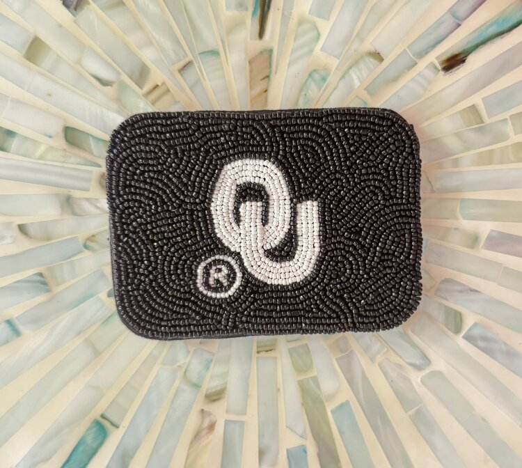 Ole OU Beaded Card Holder - Black