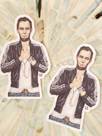 LX Artworks Prayer Hands Abe Sticker