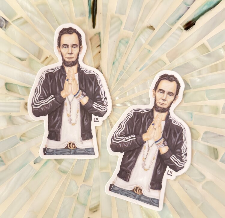 LX Artworks Prayer Hands Abe Sticker